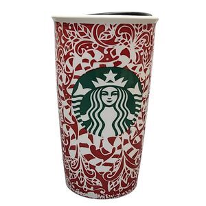 Starbucks 2016 Coffee Tea Mug Ceramic Holiday Christmas 12 Oz Candy Canes